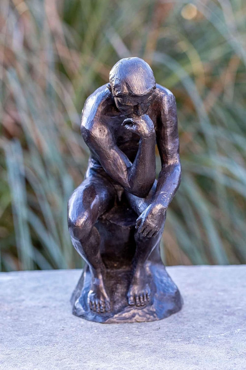 IDYL Bronze-Skulptur Denker von Rodin 29 cm | 29x12x24 cm | Klassische Bronze-Figur handgefertigt |
