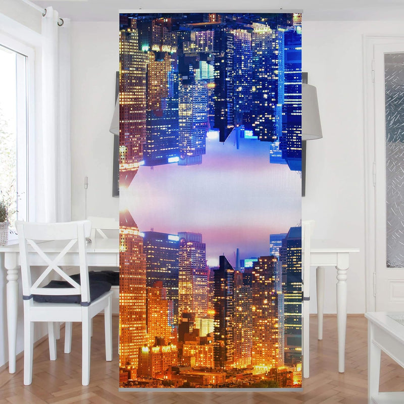 Bilderwelten Raumteiler New York City Lights Spiegelung 250x120cm ohne Halterung 250 x 120cm ohne Ha