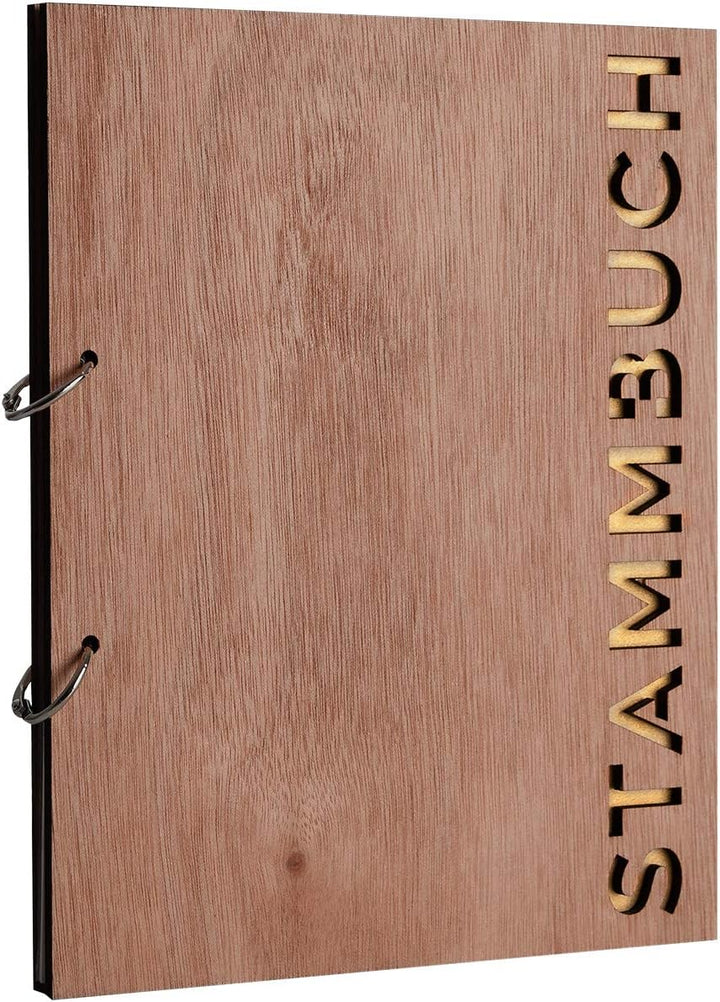 Hochzeitideal Stammbuch der Familie Familienstammbuch Holzcover inkl. Lasergravur (Serie Linea)