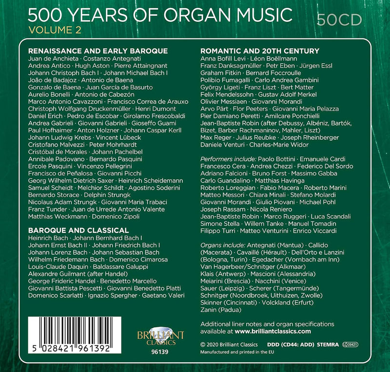 500 Years of Organ Music Vol.2, Audio-CD