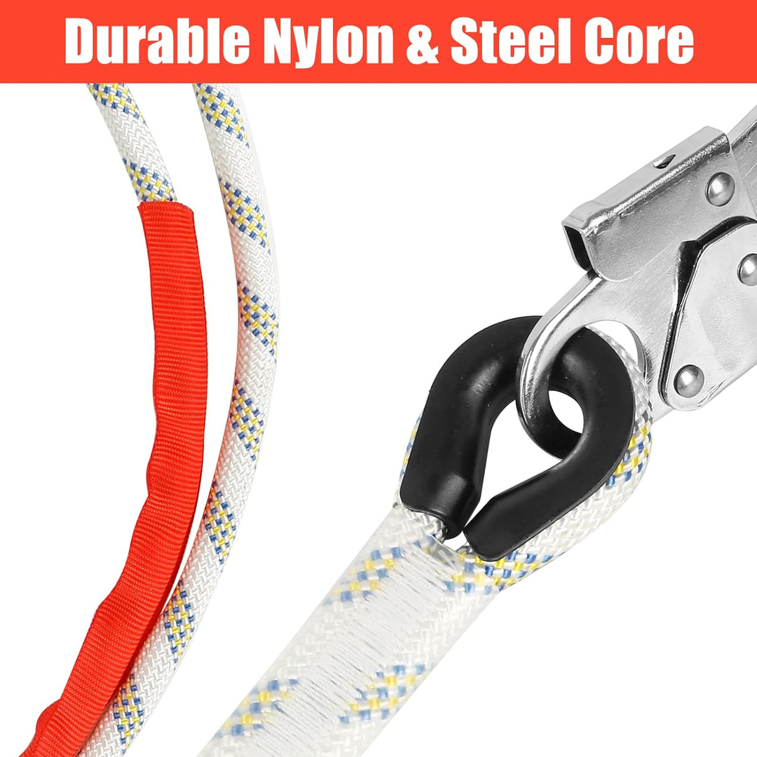 MENAYODA Verstellbare Positionierungsseil, Halteseil mit Seilkürzer PROT-3, Safety Absturzsicherung