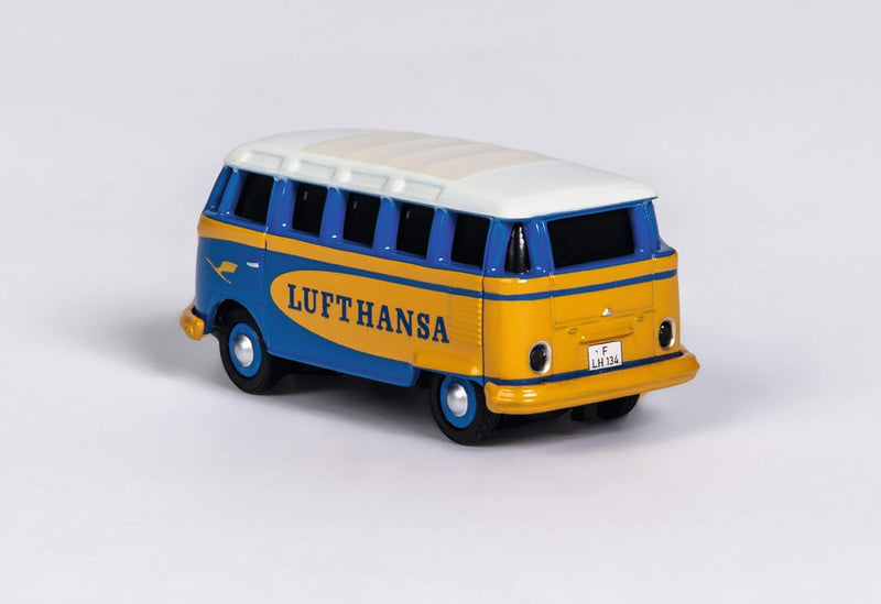 Carson 500504134 500504134-1:87 VW T1 Samba Bus Lufthansa RTR Fahrfertiges Modell, 2.4 GHz Fernsteue