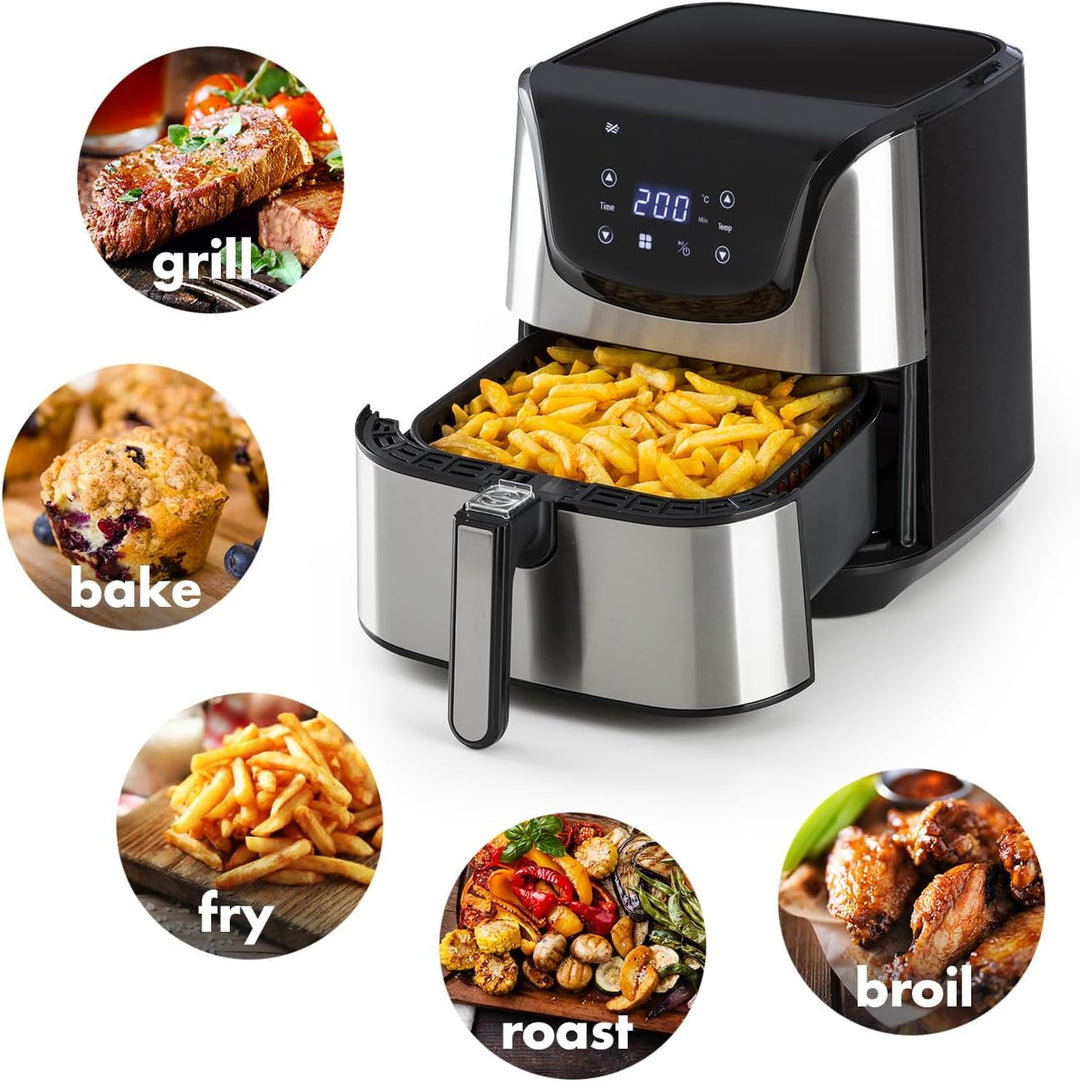 Klarstein Aero Vital deluxe - Heissluftfritteuse, Fritteuse, 1700 Watt, 5,4 Liter Volumen, LCD-Touch