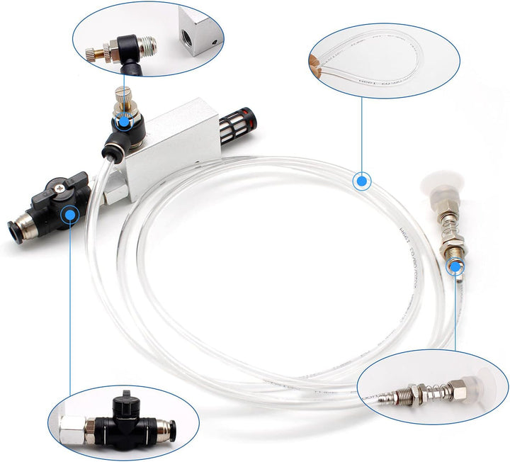 SRJQXH Pneumatik Vakuumerzeuger Manipulator Anzug, mit Schalldämpfer, PU Pneumatikschlauch, Pneumati