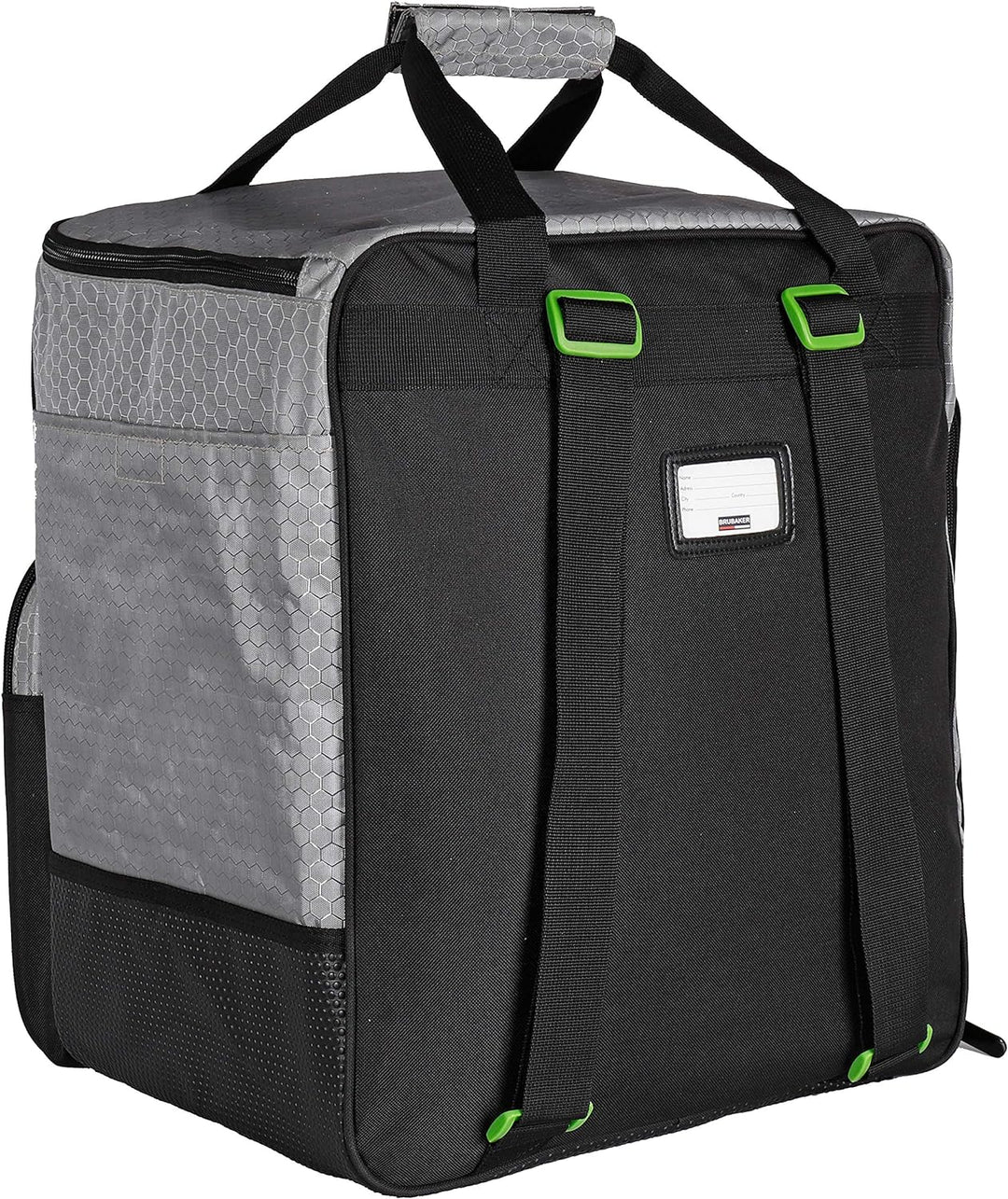 BRUBAKER SuperTec Skischuhtasche Helmtasche Rucksack mit Schuhfach - Silber Grün