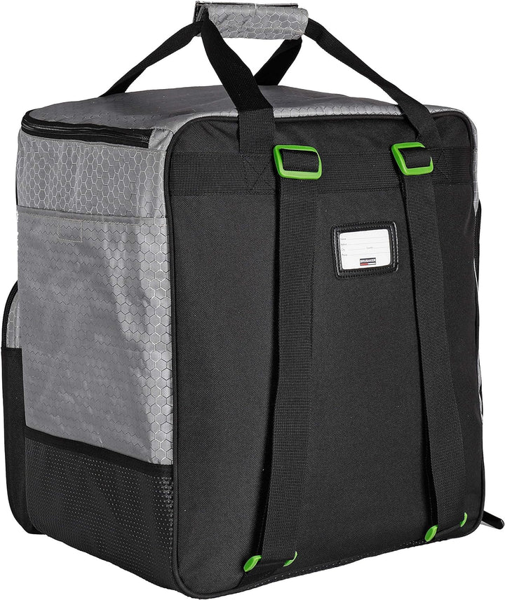 BRUBAKER SuperTec Skischuhtasche Helmtasche Rucksack mit Schuhfach - Silber Grün