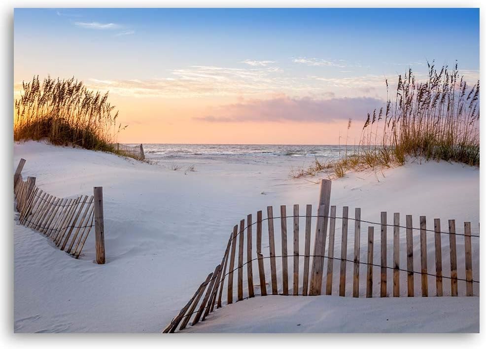 Feeby Bilder Wohnzimmer Düne Strand Meer XXL 90x60 cm 1Teilig Schlafzimmer Flur Wandbilder Leinwandb