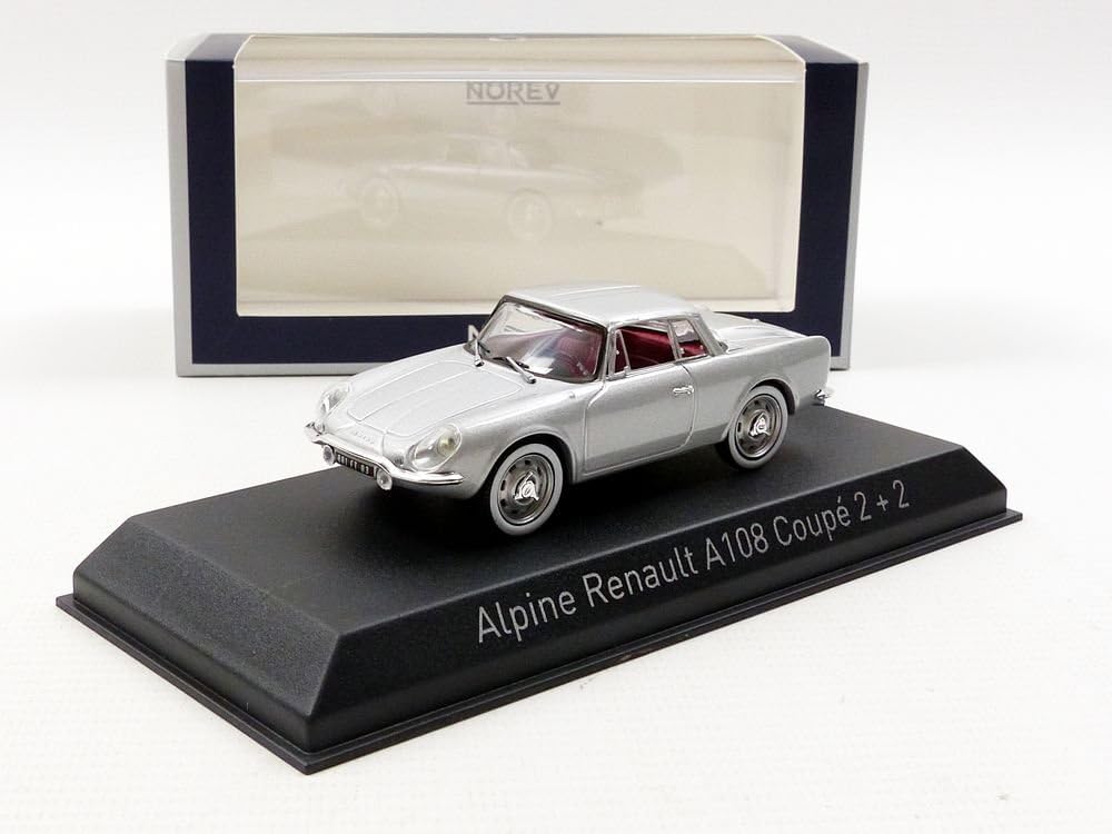 Norev- Alpine Renault A 108 Coupe 1961 Miniatur-Fahrzeug, Silber, Massstab 1:43