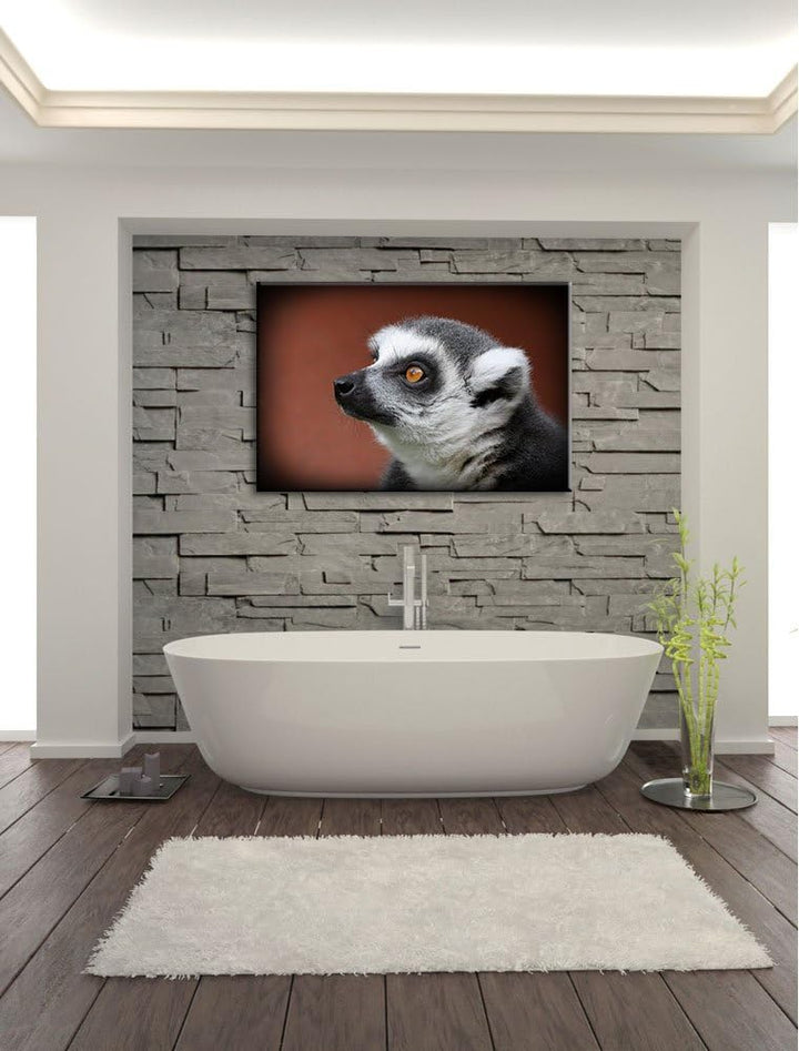 Pixxprint wachsamer Katta auf Leinwand, XXL riesige Bilder fertig gerahmt mit Keilrahmen, Kunstdruck
