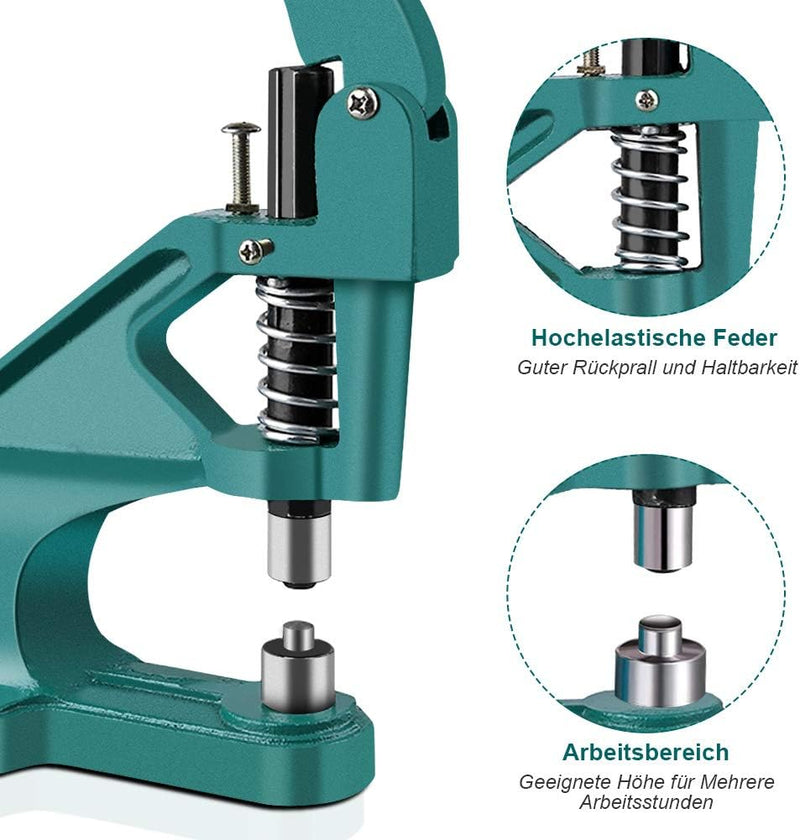 Ösenzange Set Ösenpresse Handpresse Maschine Nietenpresse Ösenmaschine Osenzange mit Oesen Druckknop