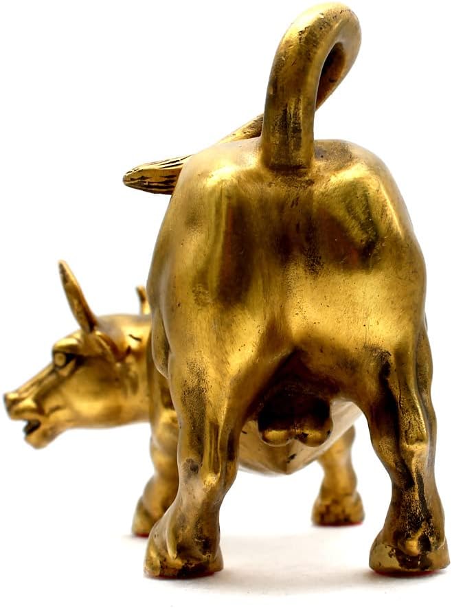 WANLIAN Wall Street Bull Statue Bronze Bull Skulptur Home Decoration Repräsentiert Leben Glück Feng