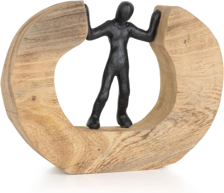 Moritz Skulptur I Streitschlichter I 22 x 7 x 17,5 cm I Holzdeko I Skulpturen Deko I Modern I Wohnzi