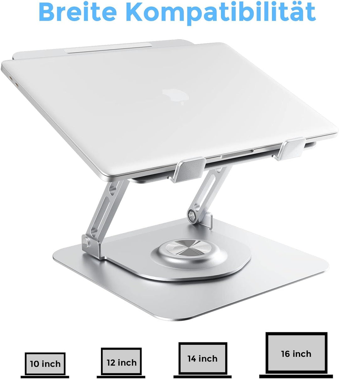 Epherie Laptop Ständer mit 360° drehbarem rundem Basis, Höhenverstellbarer ergonomischer Laptopständ
