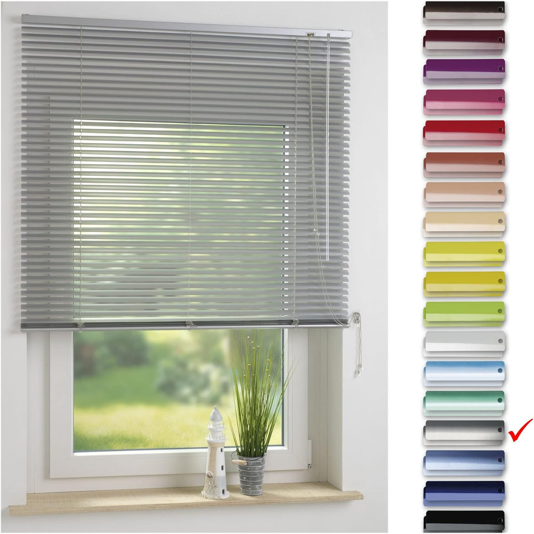 Liedeco | Aluminium-Jalousie | Silber B90cm x H220cm