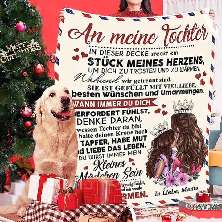 Kuscheldecke Personalisierte Geschenke,Decke An Meine Tochter Deutsch ,Mutter zu Tochter Briefdecke,