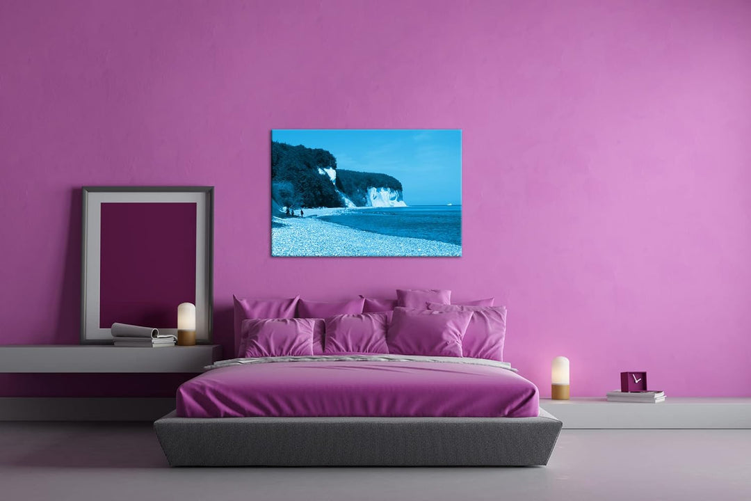 deyoli riesige Kreidefelsen auf Rügen Format 80x60 Effekt: Monocrome Blau als Leinwandbild, Motiv fe