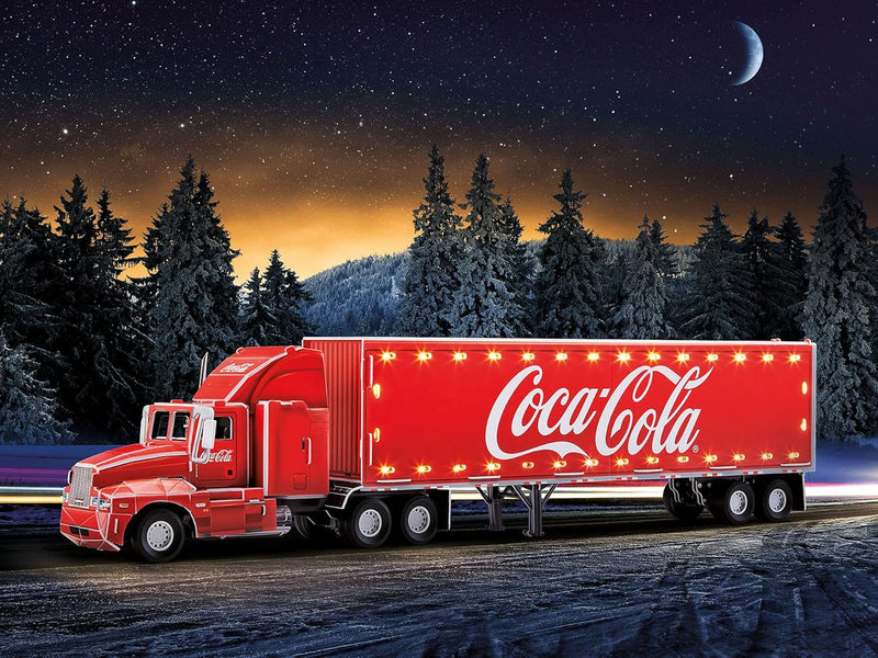 Revell 3D Puzzle 00152 Coca-Cola Weihnachtstruck mit LED-Beleuchtung Welt in 3D entdecken, Bastelspa