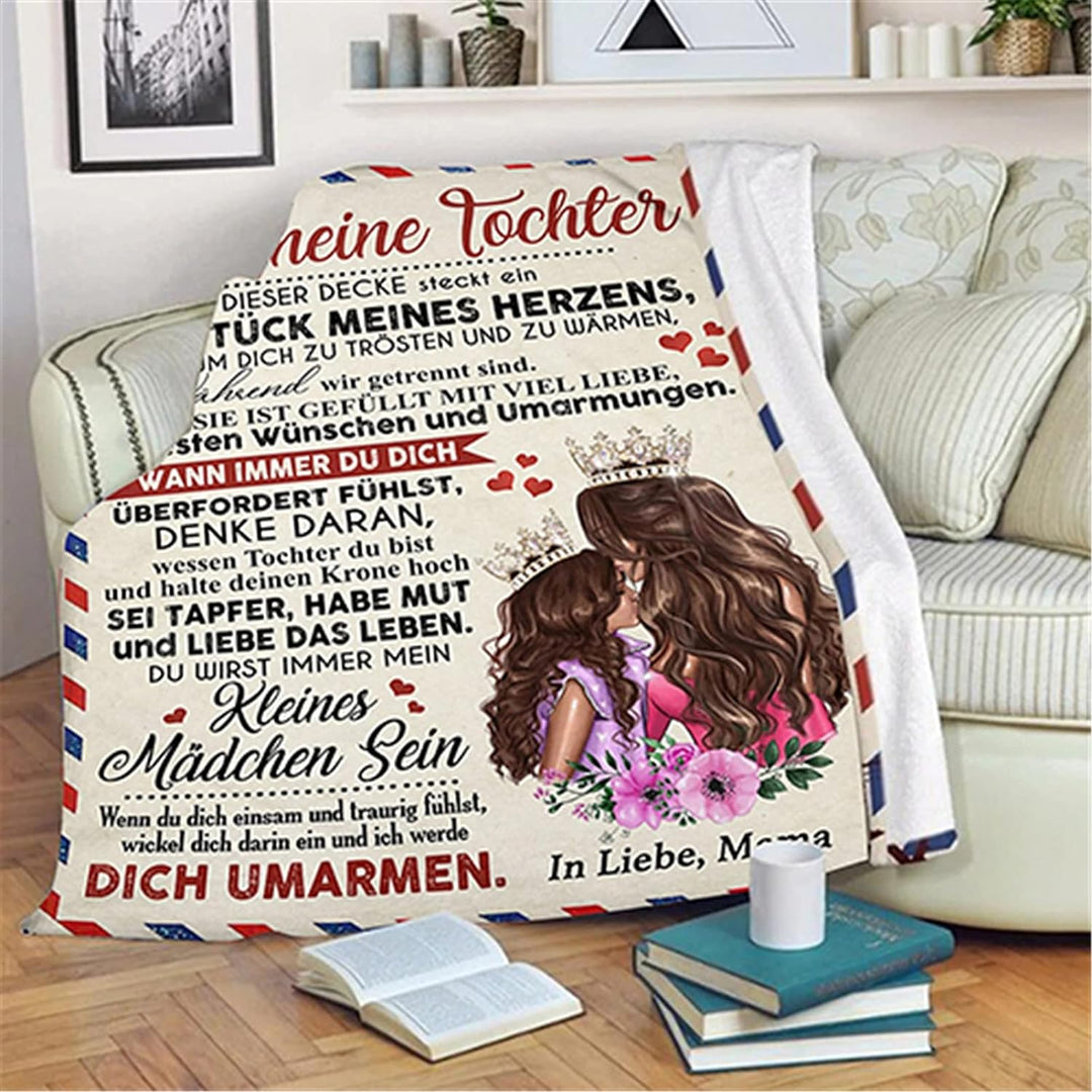 Kuscheldecke Personalisierte Geschenke,Decke An Meine Tochter Deutsch ,Mutter zu Tochter Briefdecke,