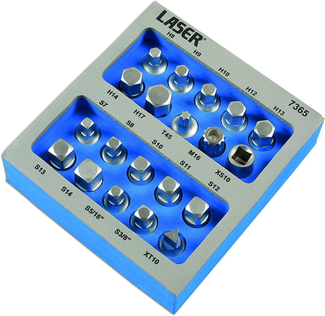 Laser 7365 Ölwannen-Schraubenschlüssel-Set, 3/8 Zoll D, 20-teilig