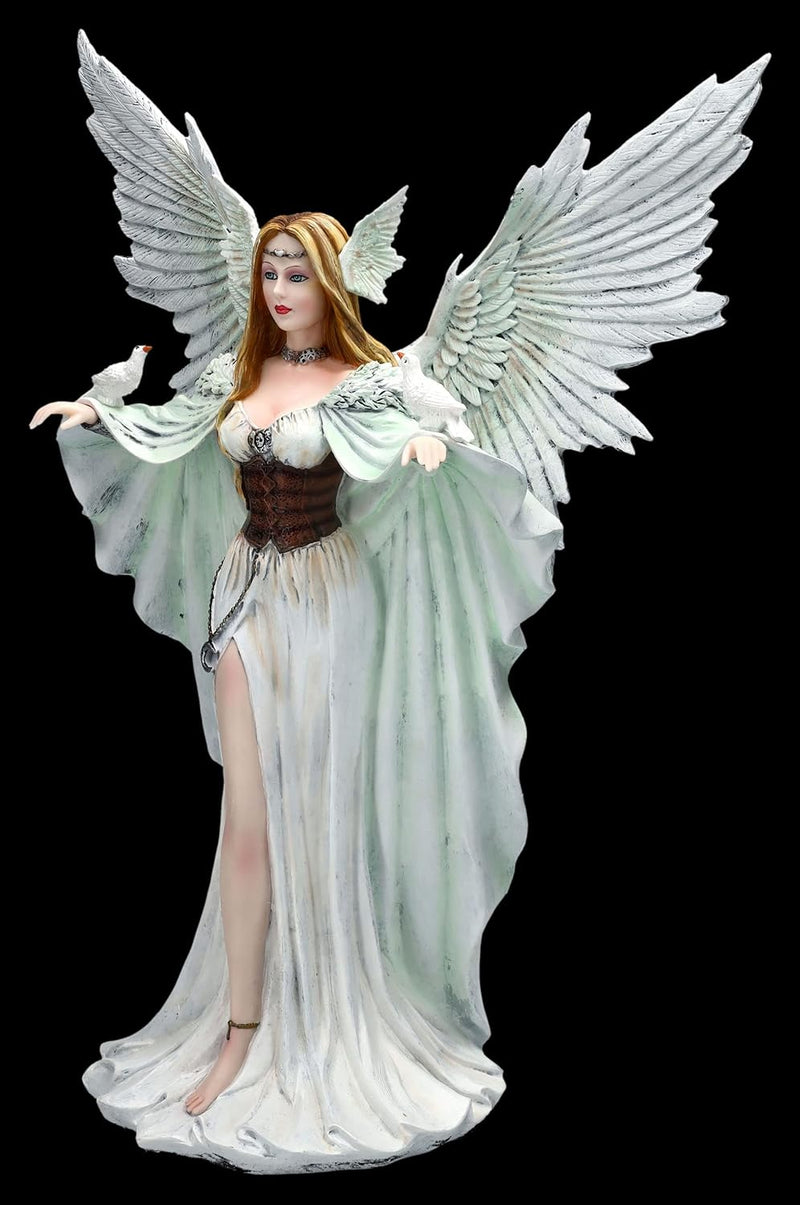 Engel Figur mit weissen Tauben Welcome to Heaven 43 cm | Statue