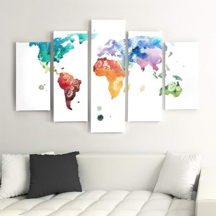 Feeby Frames, Leinwandbild Bilder Wand Bild - 5 Teile - Wandbilder Kunstdruck 200x100 cm, Typ A