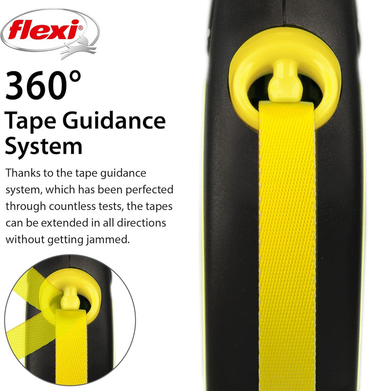 flexi cl31t5.250.s Neo einziehbare Hundeleine, gross, Schwarz/Neon Black/ Neon 1 Stück (1er Pack), B