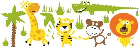 Wandkings Dschungeltiere Wandsticker XL Set, 28 Aufkleber, Gesamtfläche 130 x 45 cm
