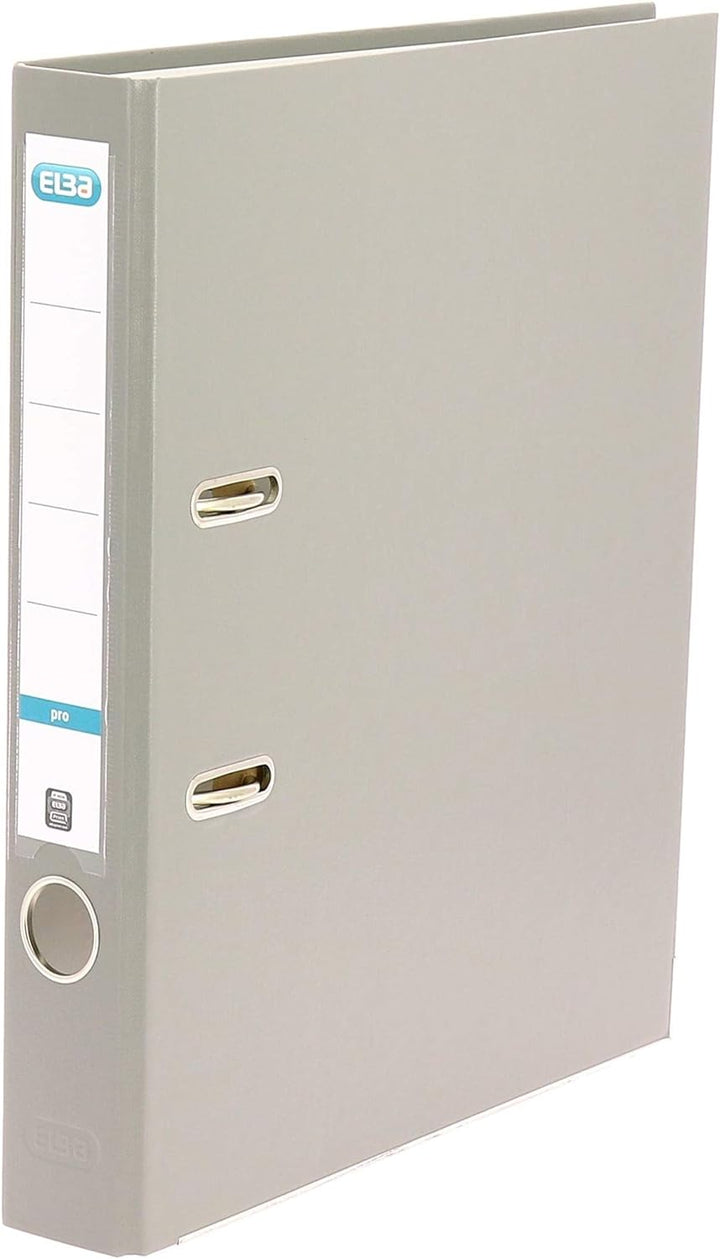 Elba Ordner A4, Smart Pro, 5 cm schmal, Kunststoff aussen, grau, 10 Stück, grau