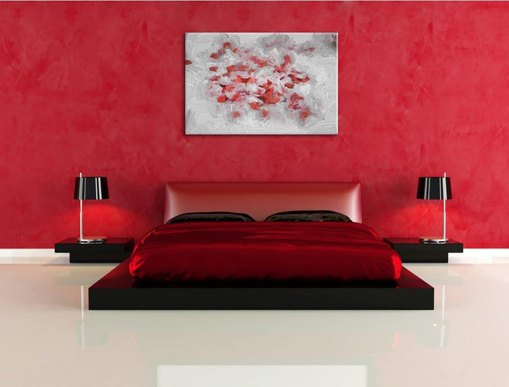 viele kleine Herzen schwarz/weiss Deluxe Format: 100x70 cm auf Leinwand, XXL riesige Bilder fertig g