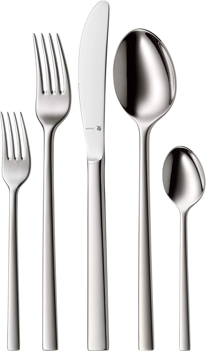 WMF Sonic Edelstahl Besteck Set 6 Personen, 30 teilig & Sonic Kaffeelöffel, Teelöffel 13,4 cm, Croma