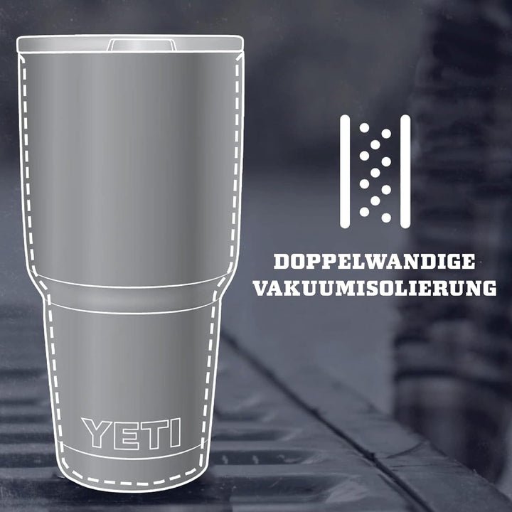 YETI Rambler, Edelstahl, Becher, White, 30oz (887ml), White