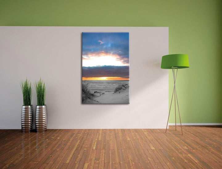Pixxprint Nordseeküste bei Sonnenaufgang als Leinwandbild/Grösse: 100x70 cm/Wandbild/Kunstdruck/fert