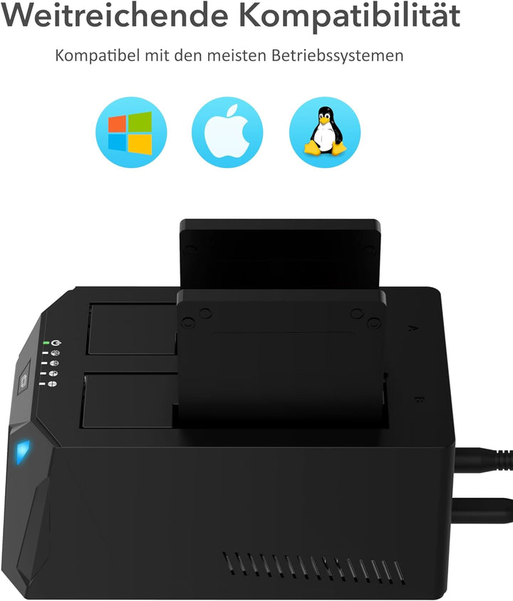 SABRENT SSD/HDD 2,5/3,5 Zoll Docking Station, festplatten gehäuse, USB 3.2 Gen1 offline Klon, sata z