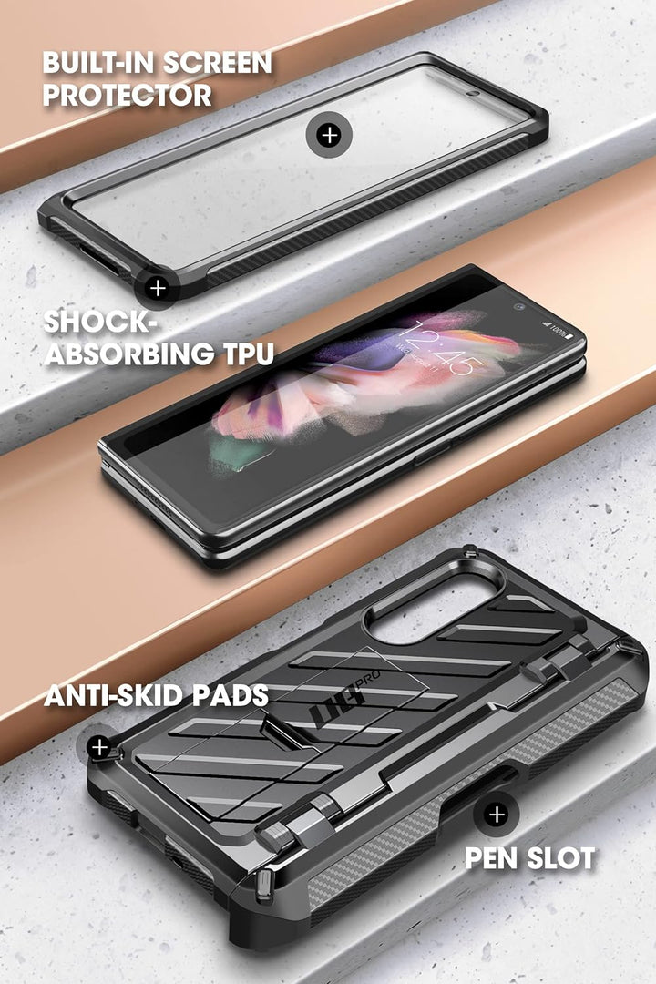 SupCase Hülle für Samsung Galaxy Z Fold 3 5G (2021), Stossfest Handyhülle Bumper Case Robust Schutzh