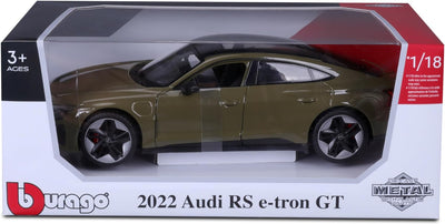 Bburago Audi RS e-tron GT (2022): Modellauto im Massstab 1:18, Türen beweglich, grün (18-11050G)