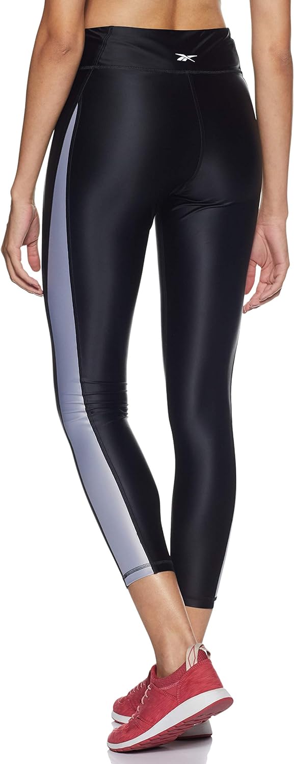 Reebok Damen Sh Highrise Tight-shinyly Netze XL Schwarz, XL Schwarz