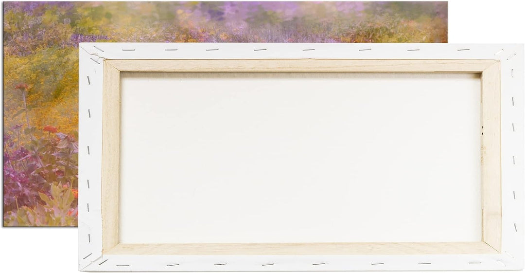 deyoli Schmetterlinge auf Einer Blumenwiese Panorama 80x40 cm als Leinwandbild, Motiv fertig gerahmt