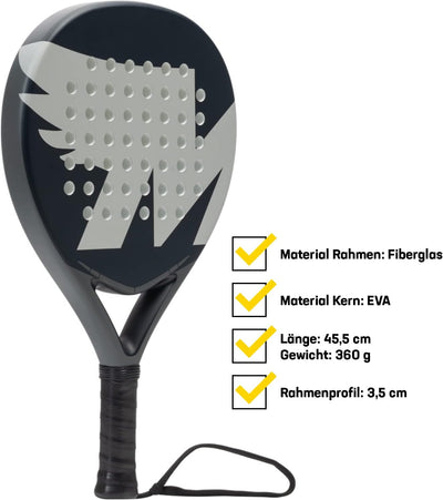 MUWO Sevilla Toledo Salamanca Bilbao Padelschläger für Padel-Tennis. Mit ultraweichem Eva-Kern, Fibe