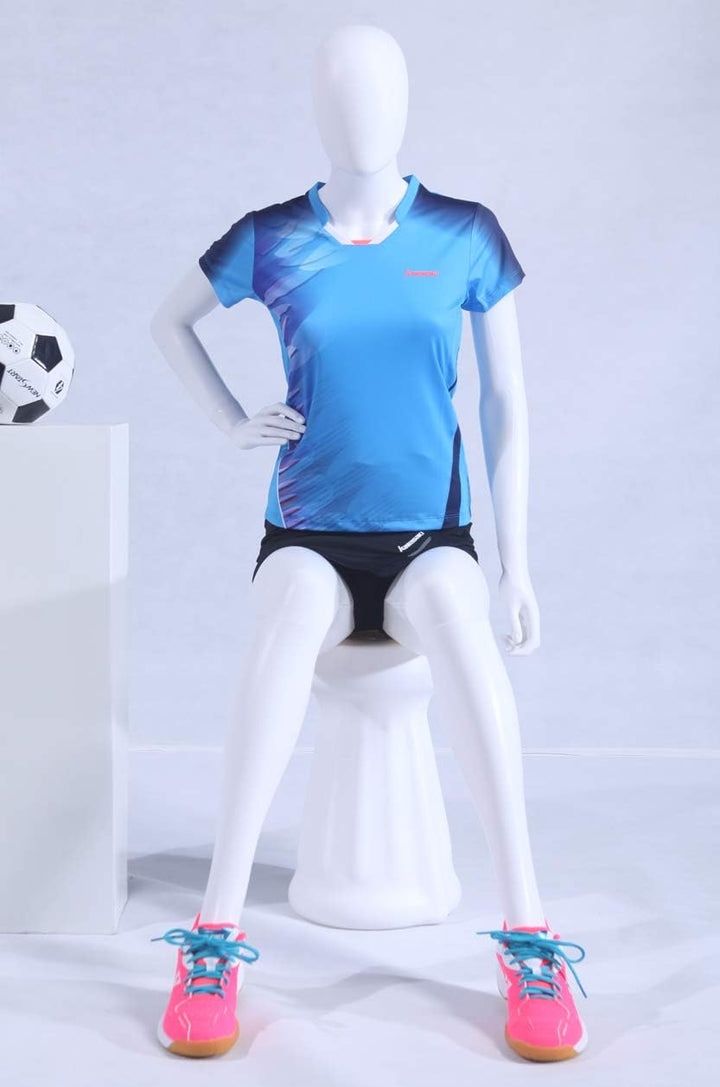 EurotonDisplay Weiblich FC66-W Frau Sitzend Schaufensterpuppe beweglich matt weiss (Weiblich FC66-W)