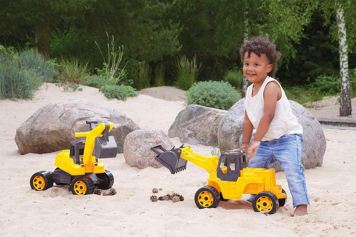 Lena 02218 - Eco GIGA Trucks Aufsitz-Schaufellader, Starke Riesen Radlader Bagger zum Draufsitzen, B
