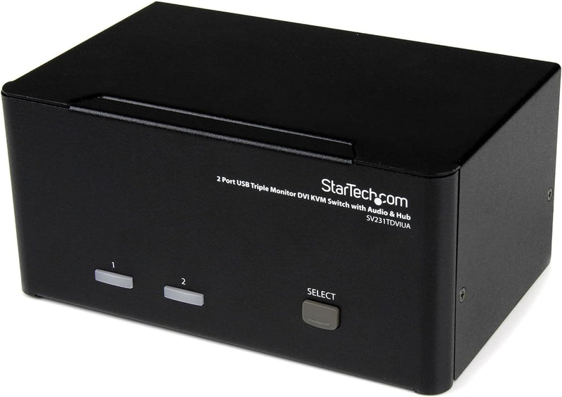 StarTech.com 2 Port Dreifach Monitor DVI USB KVM Switch mit Audio und USB 2.0 Hub - Tripel Monitor K