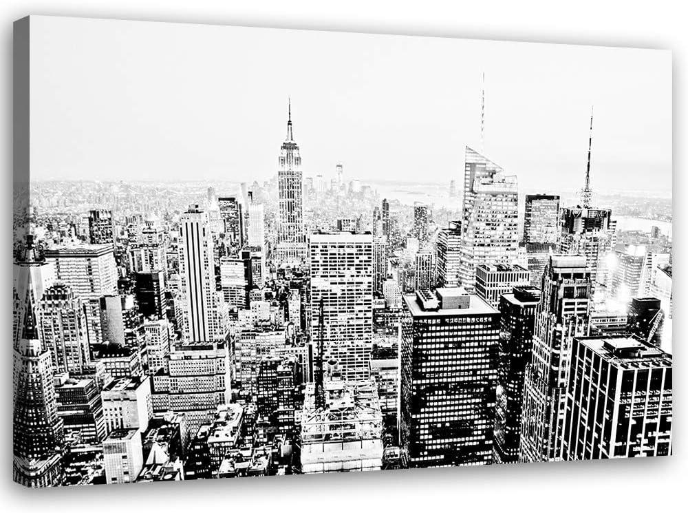 Leinwandbild XXL Wolkenkratzer Wandbild Kunst schwarz-weiss 120x80 cm Leinwandbild 120x80 cm schwarz