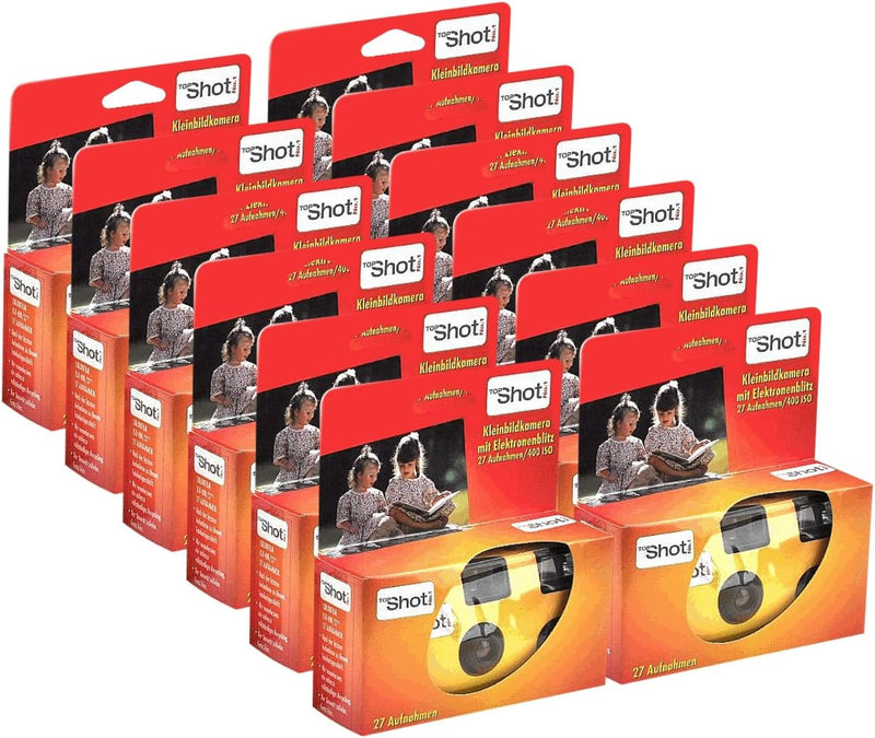 TopShot 400 Einwegkamera mit eingebautem Blitz (Paket mit 12 Kamera, 27 Bilder)