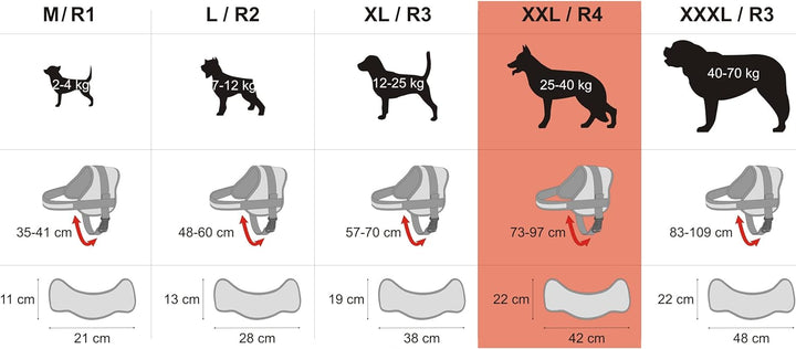 Geschirr für Hunde, Drucklos, Hundegeschirr, Reflektierend, Beschriftungen, R4: 73-97 cm, Beige R4: