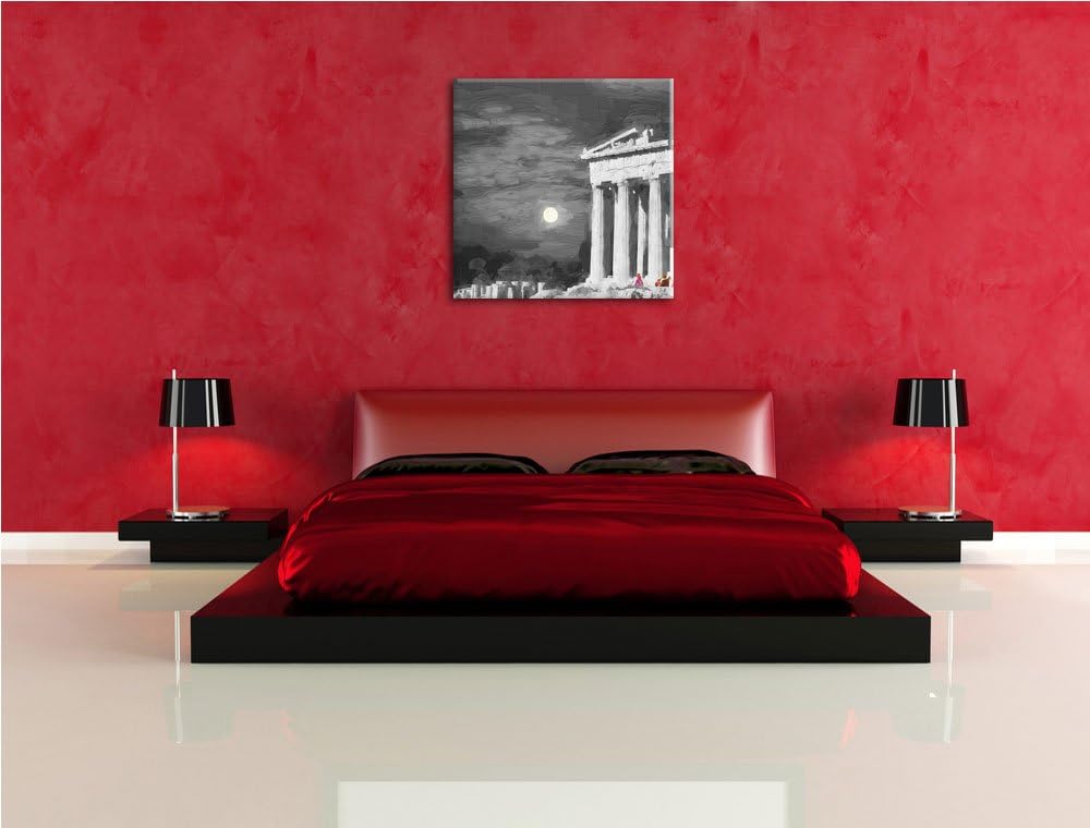 schöner Tempel der Athene, Format: 70x70 als Leinwandbild, tolle Bilder fertig auf Holzrahmen gespan