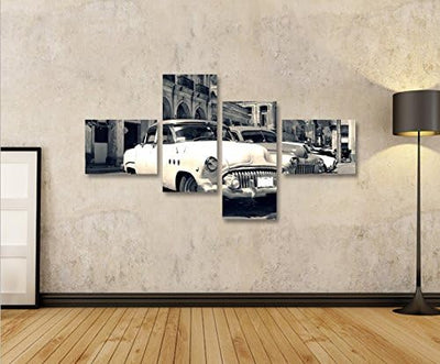 islandburner Bild Bilder auf Leinwand Taxi Cuba V2 Havanna 4L XXL Poster Leinwandbild Wandbild Dekoa