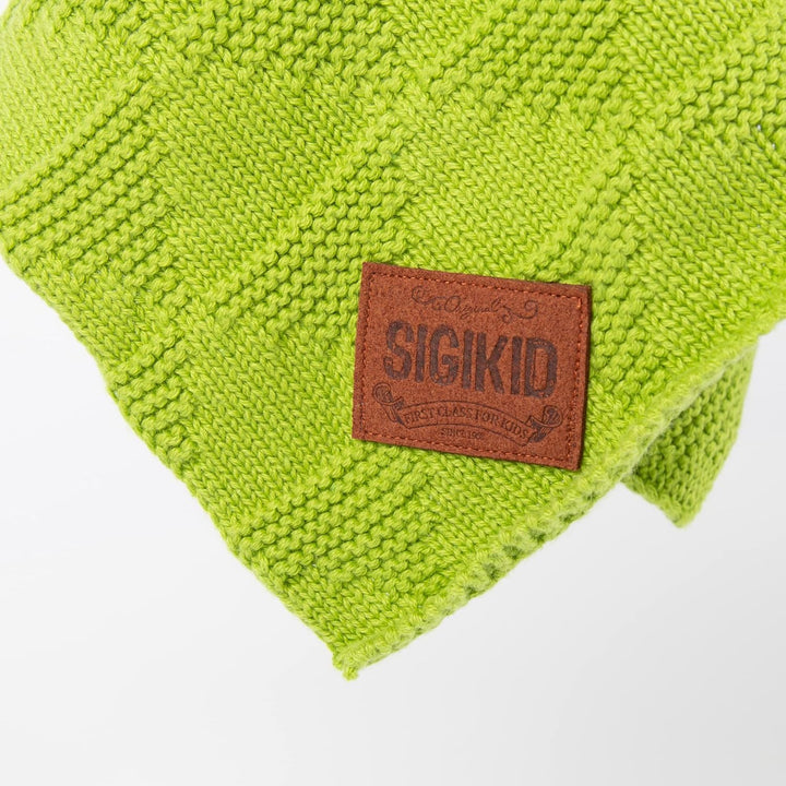 SIGIKID 39645 Strick-Schnuffeltuch Frosch Knitted Love, kuschelweiches Schmusetuch aus Baumwollstric