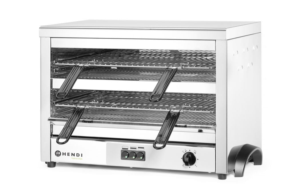 HENDI Quartz Salamander, MAXI, Salamander Grill, Überbackgerät, Quarz-Infrarotheizelement, 2 verchro
