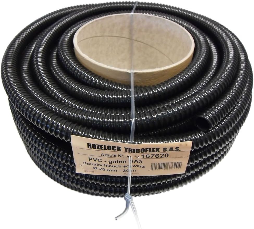 Tricoflex 01112010 Teichschlauch, leicht PVC schwarz 20 mm innen 30 m Rolle, 3 Stück