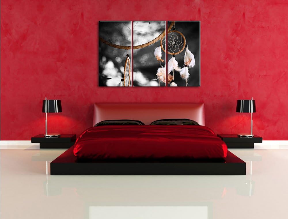 Pixxprint Traumfänger als Leinwandbild/Grösse: 3 Teilig (120x80 cm) cm/Wandbild/Kunstdruck/fertig be